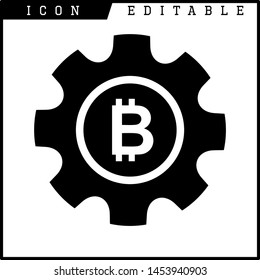 Bitcoin sign icon for internet money. Crypto currency symbol and coin image for using in web projects or mobile applications. Blockchain based secure cryptocurrency. Isolated vector illustration.
