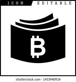 Bitcoin sign icon for internet money. Crypto currency symbol and coin image for using in web projects or mobile applications. Blockchain based secure cryptocurrency. Isolated vector illustration.