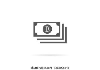 Bitcoin sign icon for internet money. Crypto currency symbol and coin image for using in web projects or mobile applications. Blockchain based secure Isolated vector illustration.