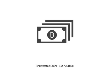Bitcoin sign icon for internet money. Crypto currency symbol and coin image for using in web projects or mobile applications. Blockchain based secure Isolated vector illustration.