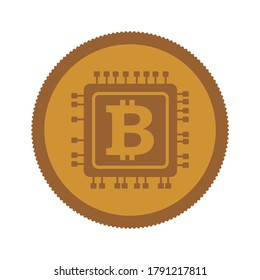 Bitcoin sign icon for internet money. Crypto currency symbol. Blockchain based secure cryptocurrency