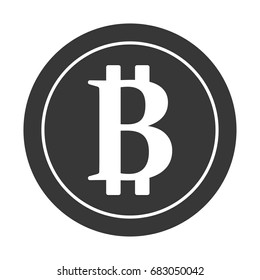 Bitcoin sign icon for internet money. Crypto currency symbol and coin image for using in web projects or mobile applications. Blockchain based secure cryptocurrency. Isolated vector illustration.