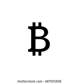Bitcoin sign icon for internet money. Crypto currency symbol and coin image for using in web projects or mobile applications. Blockchain based secure cryptocurrency. Isolated vector illustration.