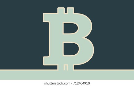 Bitcoin sign icon for internet money. Crypto currency symbol. Blockchain based secure cryptocurrency