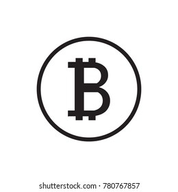 Bitcoin sign icon for internet money