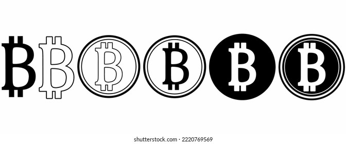 Icono de signo de bitcoin aislado en fondo blanco. Símbolo de criptografía y moneda. criptodivisa segura basada en Blockchain