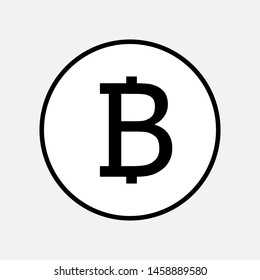Bitcoin sign icon. Vector illustration isolated on white background.