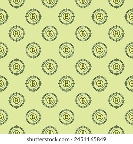Bitcoin sign inside Target vector Crypto Technology concept colored seamless pattern svg