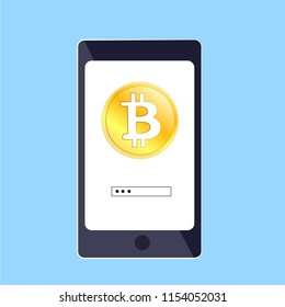 Bitcoin sign isolated on white background