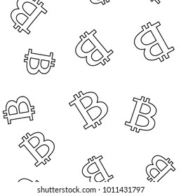 Bitcoin sign  on white background seamless pattern texture