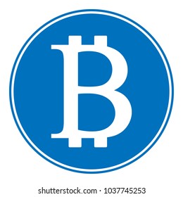 Bitcoin sign on white background. Vector illustration.