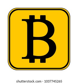 Bitcoin sign on white background. Vector illustration.