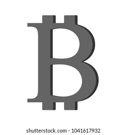 Bitcoin sign on white background. Vector illustration.