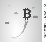 Bitcoin Sign Taking Off - Bit Coin