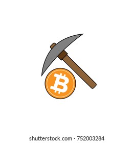 Bitcoin sign vector art isolated