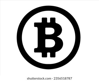 Bitcoin sign vector art white background
