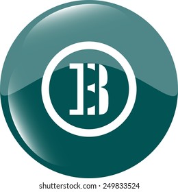Bitcoin sign vector icon. Cryptography currency symbol. P2P