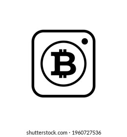 Bitcoin Silhouette, Bitcoin Cryptocurrency, block chain logo icon vector template isolated in white background