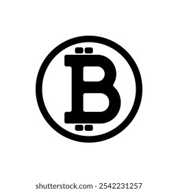 Bitcoin simple icon vector. Flat design. White background.ai