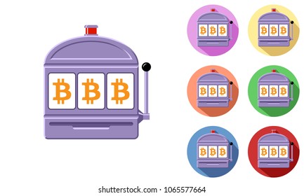 Bitcoin slot machine icon set