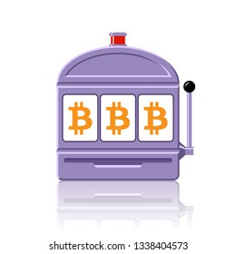 Bitcoin slot machine icon vector illustration