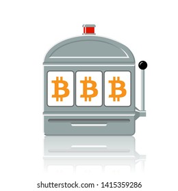 Bitcoin slot machine icon vector illustration