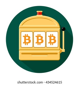 Bitcoin slot machine icon vector illustration