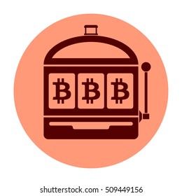 Bitcoin slot machine icon vector illustration