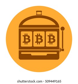 Bitcoin slot machine icon vector illustration