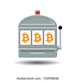Bitcoin slot machine icon vector illustration