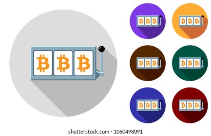 Bitcoin slot reels icon set