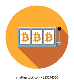 Bitcoin slot reels icon vector illustration