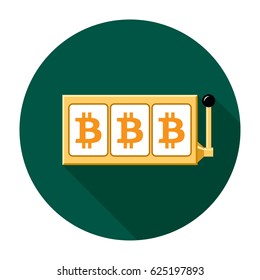 Bitcoin slot reels icon vector illustration