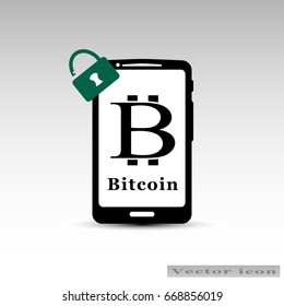 Bitcoin in smartphone logo