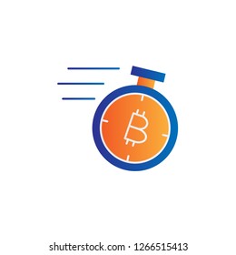 bitcoin speed icon design with modern concept and simple logo shape style design vector eps 10 