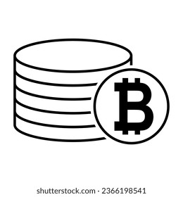 Bitcoin stack coin, flat icon money design, cash sign vector illustration .