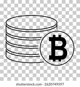 Bitcoin stack coin, flat icon money design, cash sign vector illustration .