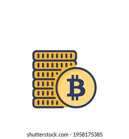 Bitcoin Stack icon in vector. Logotype