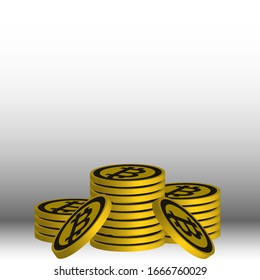 a bitcoin stack with a white gradient background