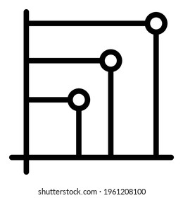 Bitcoin statistics icon. Outline Bitcoin statistics vector icon for web design isolated on white background