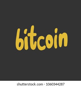 Bitcoin. Sticker vector for social media post. Hand drawn illustration design. Bubble pop art comics style. Good as poster, t shirt print, card, wallpaper, video or blog cover