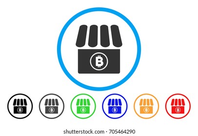 Bitcoin Store flat vector illustration for application and web design.