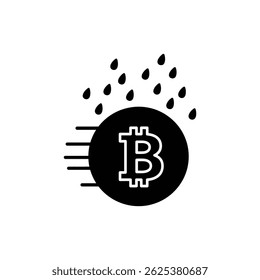 Bitcoin in Stylized Digital Rain Representing Crypto Data Flow