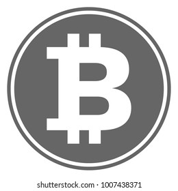 Bitcoin symbol in circle. Vector icon.