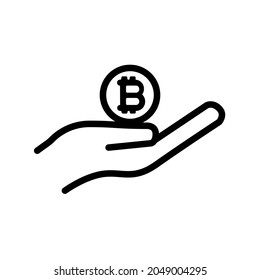 Bitcoin symbol coin on hand