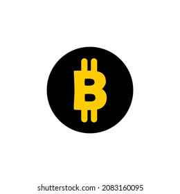 Icono de criptodivisa de símbolo de bitcoin para activos digitales y cartera en ilustración de pictograma.  fondo blanco
