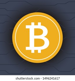 Bitcoin symbol,  Bitcoin is crytocurrency create in new technology, Bitcoin vector for web design.