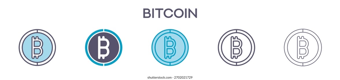 Elemento De Símbolo Bitcoin Para Design Gráfico - Vários Estilos