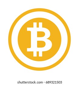 Bitcoin symbol in flat design. Coin symbol Electronic currency. Vector image.