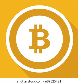 Bitcoin symbol in flat design. Coin symbol Electronic currency. Vector image.